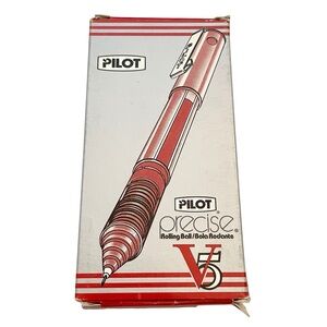 Pilot Precise V5 Extra Fine 10 Red Rolling Ball‎ Pens Extra Fine Tip 0.5mm NEW